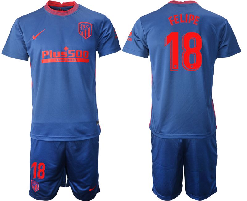 Men 2020-2021 club Atletico Madrid away #18 blue Soccer Jerseys